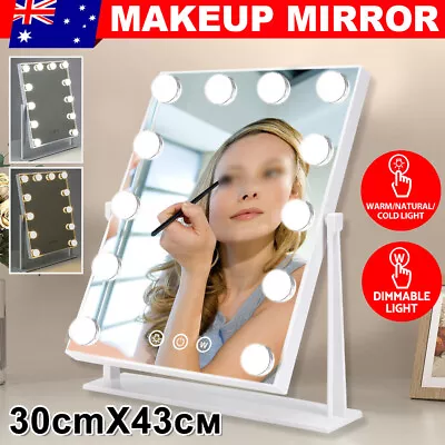Hollywood Vanity Makeup Mirror With 12 LED Lights Lighted Free Standing Mirrors • $45.95