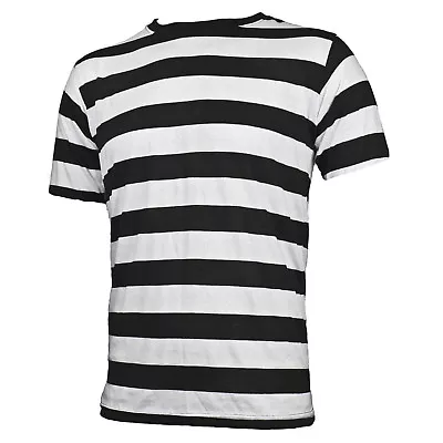 Adult Men's Black And White Striped Punk Emo Shirt S-XL • $24.99