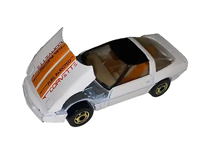 Hot Wheels 80’s Corvette Trax Set - White/Orange - NEAR MINT - Vintage Hot Ones • $11.95