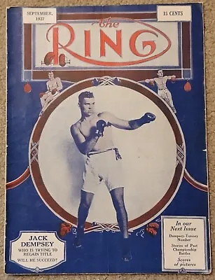 $80 • Buy JACK DEMPSEY COVER - RING BOXING MAGAZINE Sept 1927 RARE!