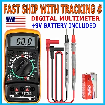 LCD Digital MULTIMETER Voltmeter Ammeter Ohmmeter Volt AC DC Tester Leads Meters • $6.49