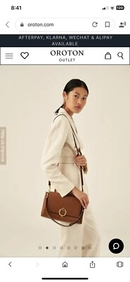 $220 • Buy Oroton  Alexa Medium Satchel In Cogniac Rrp $495.00