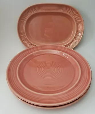 Metlox Colorstax Coral Salmon 11  X 8  Oval Plate & 2 10.5  Dinner Plates Lot  • $29.95