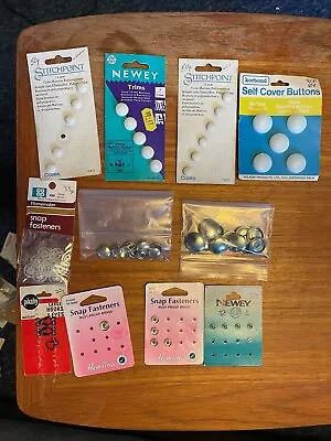 Buttons Job Lot Of Self Cover Button Plastic And Metal Plus Some Fasteners • £1.99