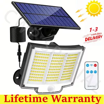 Solar Power LED Wall Light Security Outdoor Garden Flood Lamp PIR Motion Sensor • £11.99