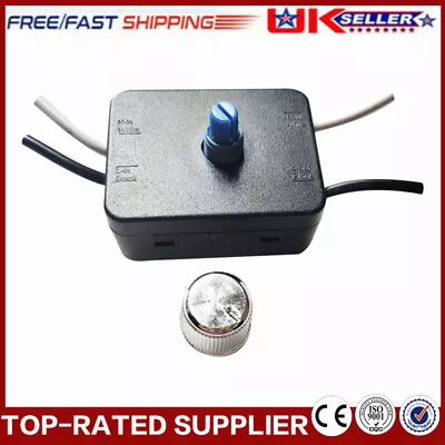 Inline LED Dimmer Switch Built-in Rotary Knob Control Dimmer Black 120V 3-100W • £7.49