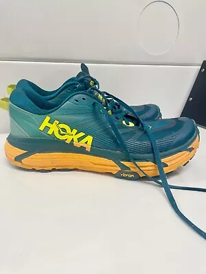 Hoka One One Mafate Speed 3 Mens Trail Running Shoe Sz 9.0 D Blue Vibram Soles • $40