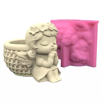 3D Makeup Pen Holder Resin Mold DIY Girl Plant Pot Flower Planter Silicone Molds • $18.17