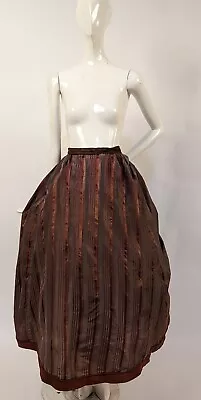 Victorian 1880’s Striped Silk Polonaise Bustle Skirt W Piped Gathers  • $256.97