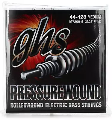 GHS M7200-5 Pressurewound Rollerwound Electric Bass Guitar Strings - .044-.128 • $40.49