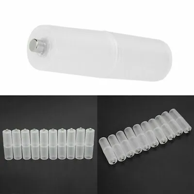 10Pcs AAA To AA Size Cell Battery Converter Adapter Batteries Holder Case Switch • $3.33