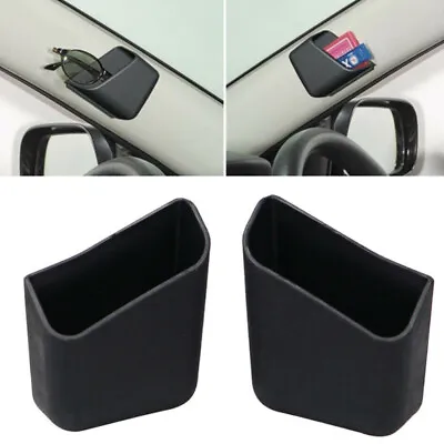 $4.16 • Buy 2Pcs Phone Card Key Organizer Interior Storage Box Holder Black Car Accessories