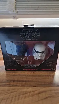 DISNEY STAR WARS  BLACK SERIES  TITANIUM 03 HELMETS - Darth Vader & Stormtrooper • £45