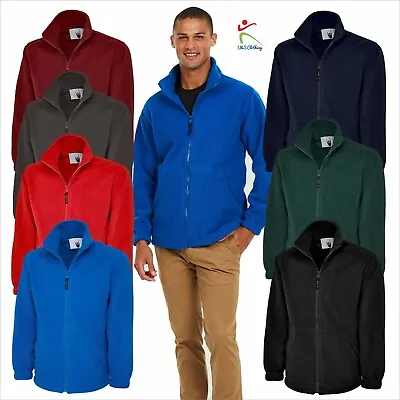 Uneek Classic Full Zip Micro Fleece Jacket Casual Work Wear Extra Warm Mens TOP • £14.67