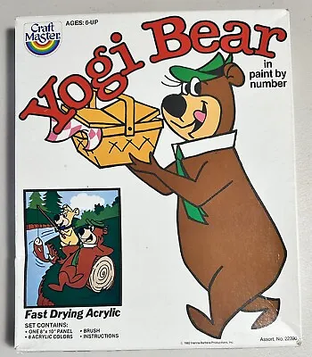 Yogi Bear 1983 Craft Master Paint By Number Set Unused Sealed Hanna Barbera • $17.50