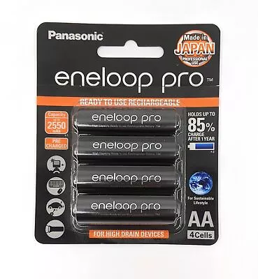 Panasonic Eneloop Pro 4 X AA LSD 2550mAh NiMH Batteries BK-3HCCE/4BT • $32.95