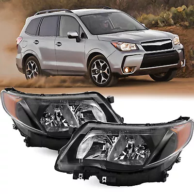 For 2009-2013 Subaru Forester Halogen Black Housing Headlights Headlamps 09-13 • $185