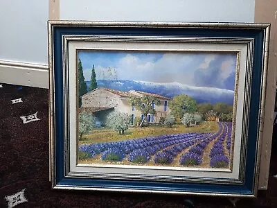 French Impressionist Landscape Lavender Fields And Le Mont... • £24.99