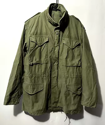 Vintage US Military Jacket Cold Weather Field Coat Men’s Size Small Long Green • $44.95
