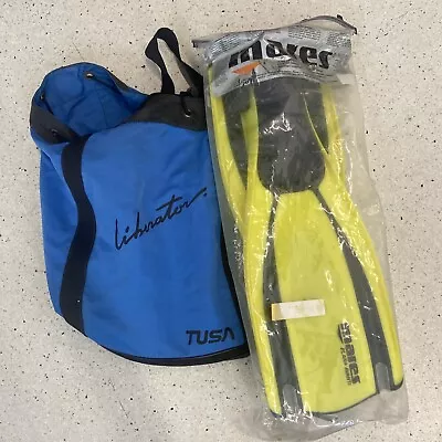 Mares Plana Avanti Quattro Scuba Diving Flippers ABS Small W/ Tusa Bag • $25