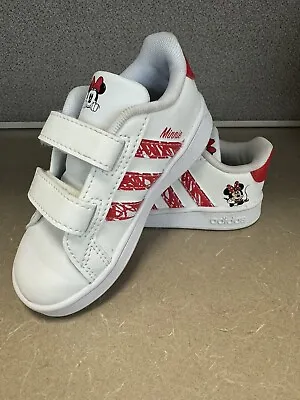 Adidas Red And White Sneakers Tennis Shoes Size 7 Toddler Disney Minnie Mouse • $20.99