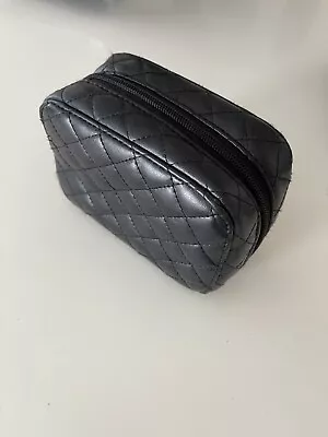 Trish McEvoy Black Quilted Travel Purse Cosmetic Makeup Planner Bag Case • $25