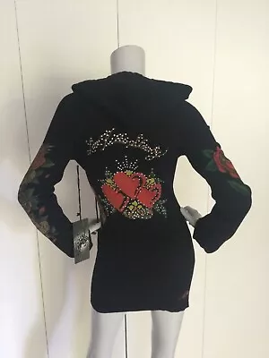 Ed Hardy By Christian Audigier  Hooded Sweater Dress Size S • $79.99