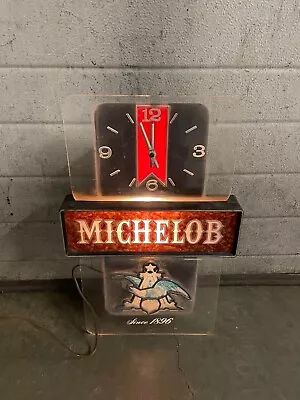 70s Vintage Michelob Light Lighted Beer Clock Sign  WORKS GREAT • $65