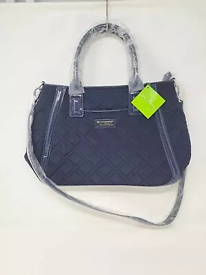 Vera Bradley Trimmed Trapeze Satchel Classic Navy- NWT • $49