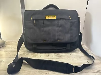 Samsonite 1910 Laptop Shoulder Bag Hand Luggage Business Office Work Yellow Trim • £19.99