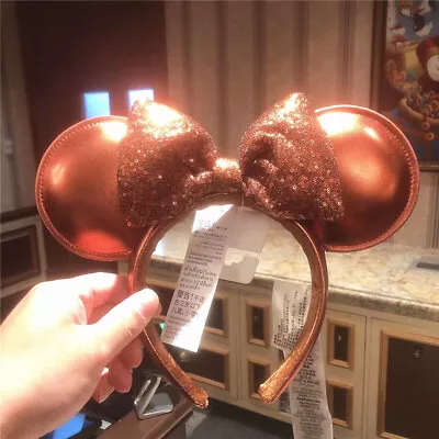 Disney Authentic 2022 Bronze Sequined Minnie Mouse Ear Headband Disneyland • $13.79