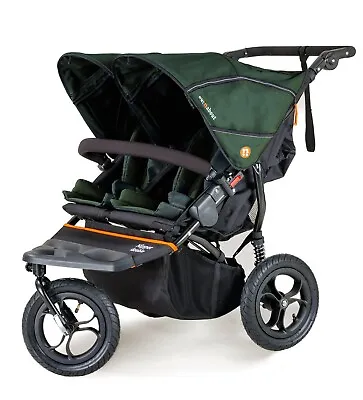 Out N About Nipper Double Pushchair V5 Sycamore Green Basket & Raincover 0m-22kg • £645
