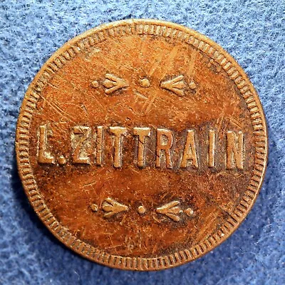 UNLISTED Virginia (saloon) Token - L. Zittrain 5¢ Norfolk Va. • $39