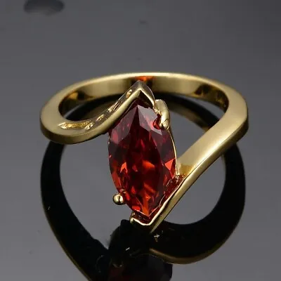 Red Garnet Marquise 14k Gold Ring Kids Women Ring Engagement Ring Promise Ring • $55.25