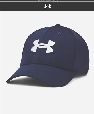 Under Armour Mens Golf Blitzing Stretch Fit Cap Col Navy Embroidered Logo MLXL • £13.50