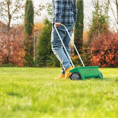 Garden Lawn 12L Soil Seed Salt Grit Fertiliser Spreading Grass Feed Spreader DIY • £19.49