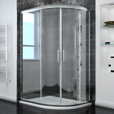 £159.99 • Buy Walk In Quadrant Shower Enclosure And Tray Corner Glass Screen Sliding Door