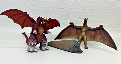 BANDAI Godzilla Action Figures Rodan 6” Destroyah 6” Mothra Larva 8” 2017 Lot 3 • $49