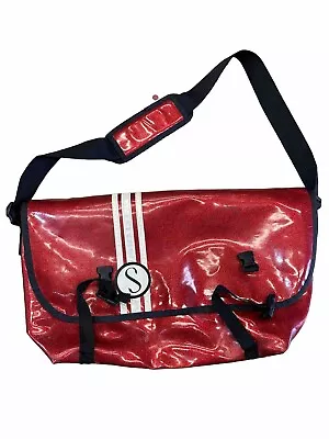 Nice!  Large Schwinn Bike Messenger Bag W Strap Red Glitter Made In USA • $100