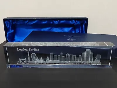 LONDON SKYLINE Laser Etched Glass Ornament Souvenir (GerkinEyeTower BridgeBT) • £6.99