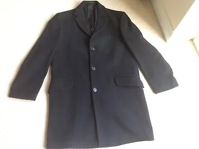 Designer KJ  Karl Jackson Black Coat 70% Wool 10% Cashmere Medium 42” Chest • £27.50