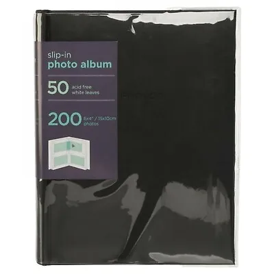 £11.04 • Buy WHSmith Photo Album Black Case Bound 50 Slip-In Leaves Holds 200 6x4  Photos