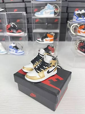 Air  Jordan 1 Mid Gold/black & White Mini Sneaker 3D Keychain Pack + ShoeBox • $25