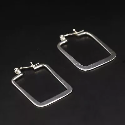 Sterling Silver - MODERN Square Hoop Earrings - 4g • $3.25