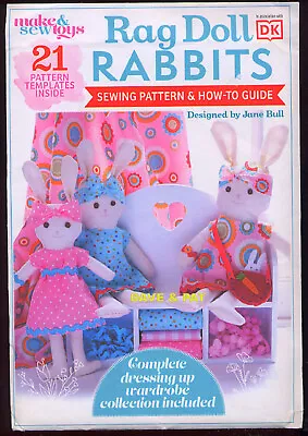 Toy Sewing Pattern To Make Lovely Rag Doll Toy Rabbits Clothes Outfit New Sealed • £4.25