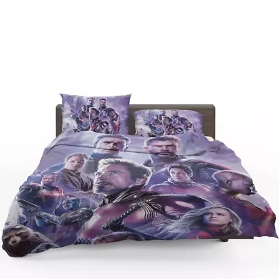 Avengers Endgame Movie Marvel Comics Quilt Duvet Cover Set Bedclothes Bedspread • £32.39