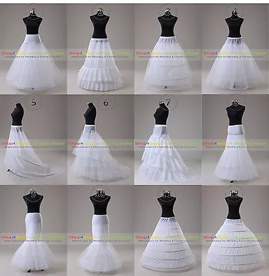 White Wedding Ball Gown Hoop/Hoopless/Mermaid Fishtail Crinoline Petticoat Slips • $19.99