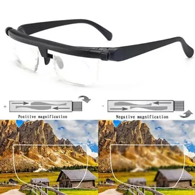 US Dial Adjustable Glasses Variable Focus For Reading Distance Vision Eyeglasses • $13.56