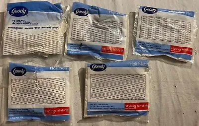 GOODY VINTAGE Dark Invisible HAIR NETS LOT 5 Pks X 2Pcs =10Ct CLASSIC Net GERMAN • $12