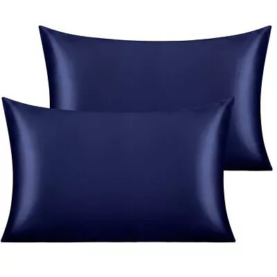 Lustrous Satin Travel Pillow Cover Set Of 2 Silky Toddler Pillowcase 14  X 20  • $11.69